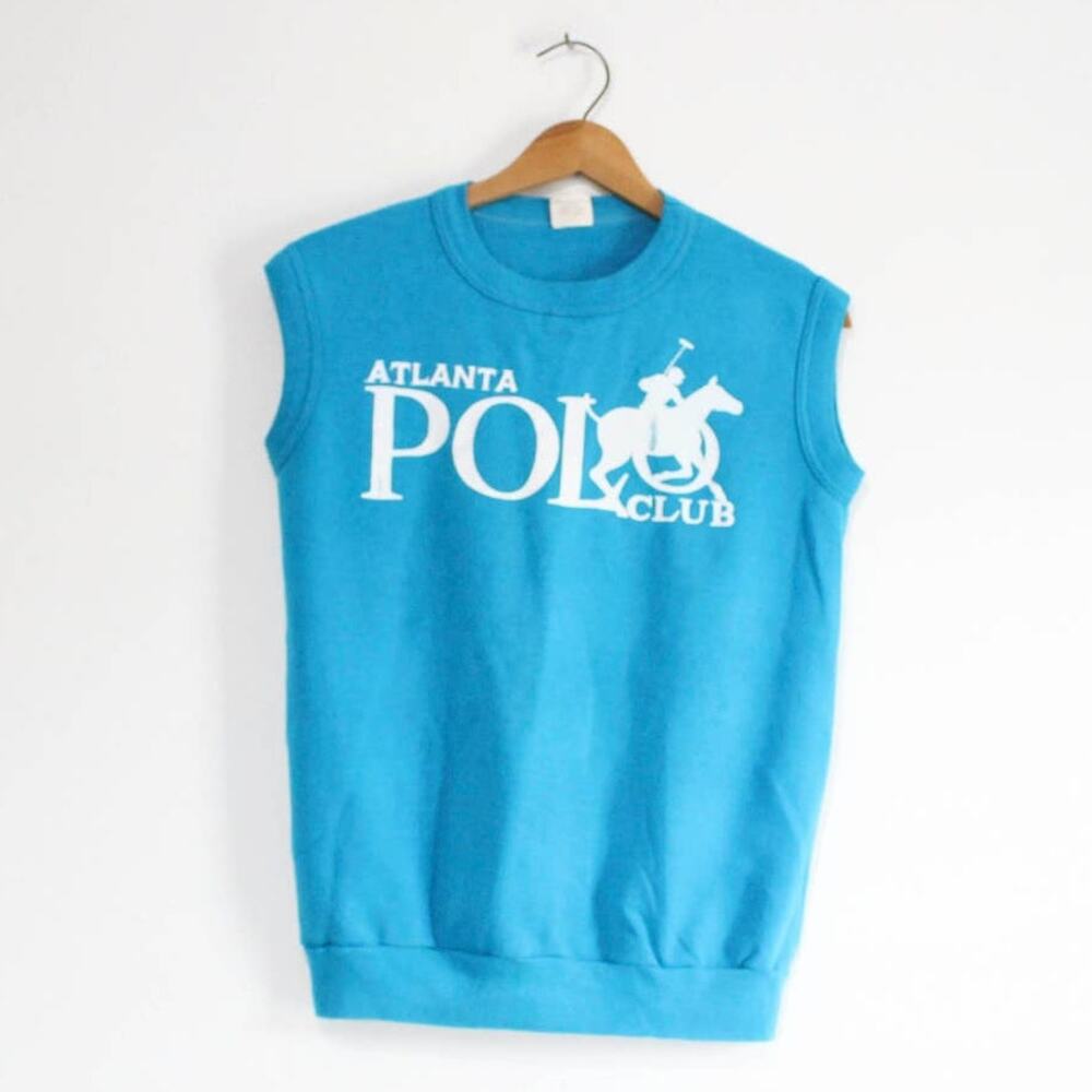 Vintage Atlanta Polo Club Sweatshirt Vest Medium